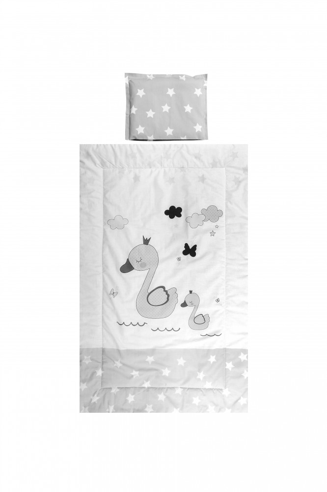babashop.hu - Lorelli 3 részes ágyneműgarnitúra - Swans Gray