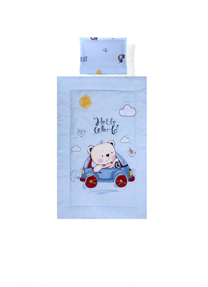 babashop.hu - Lorelli 4 részes ágyneműgarnitúra - Bear & Car Blue