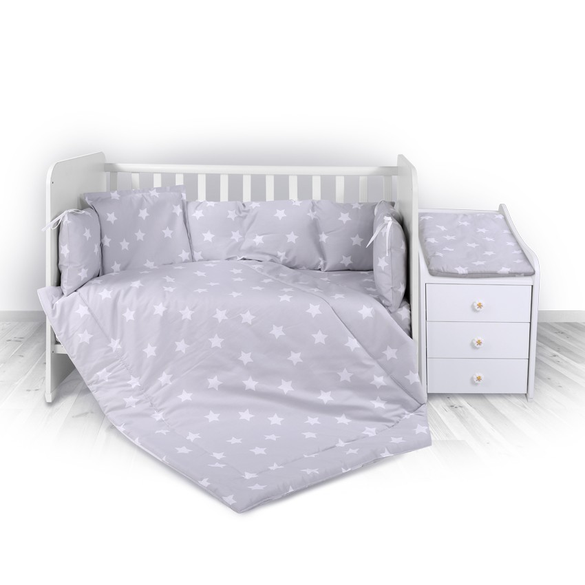 babashop.hu - Lorelli ágyneműgarnitúra Trend kombi ágyhoz - Swans & Stars Gray