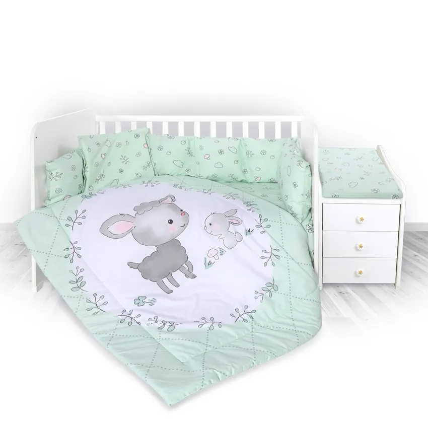 babashop.hu - Lorelli ágyneműgarnitúra Trend kombi ágyhoz - Lamb Green