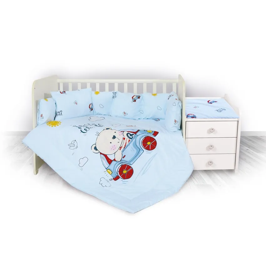 babashop.hu - Lorelli ágyneműgarnitúra Trend kombi ágyhoz - Bear & Car Blue
