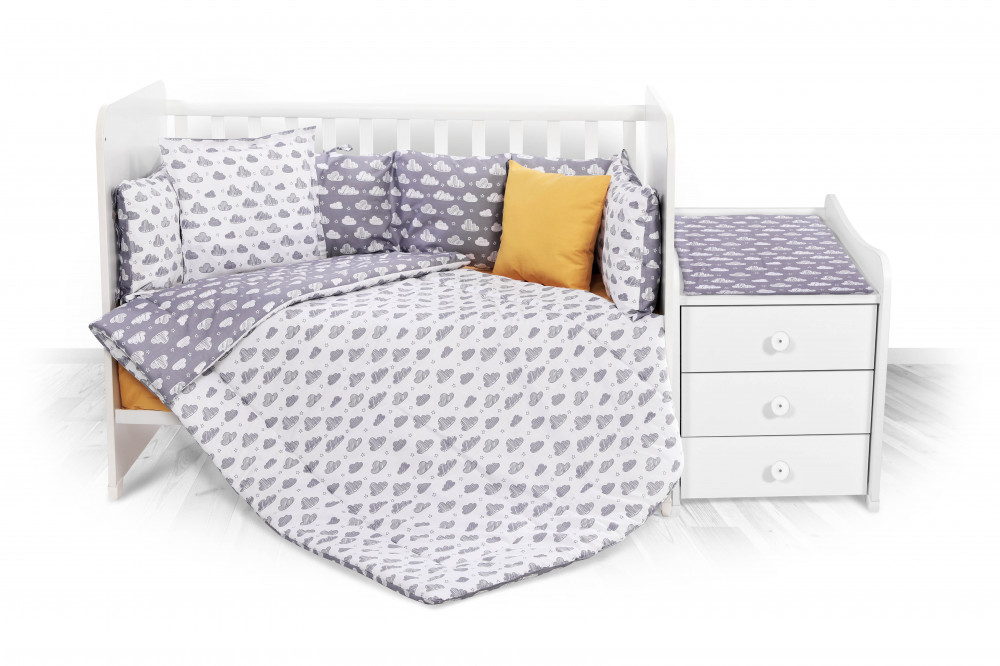 babashop.hu - Lorelli ágyneműgarnitúra Trend kombi ágyhoz - Clouds Gray