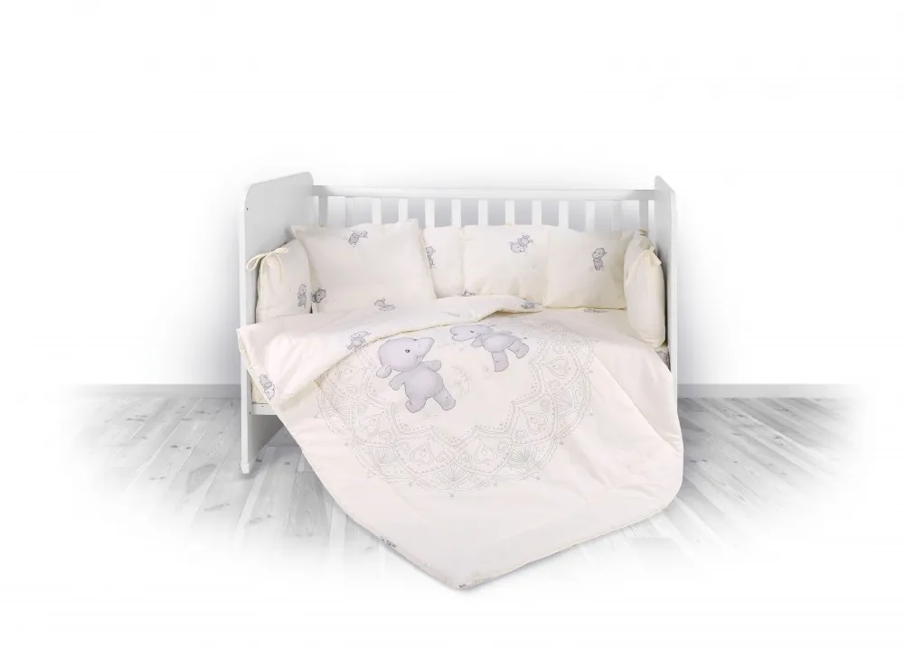 babashop.hu - Lorelli 5 részes ágyneműgarnitúra - Happy Hippo beige