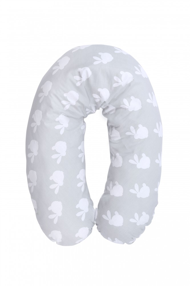 babashop.hu - Lorelli szoptatós párna - Rabbits Gray / Nyuszis szürke