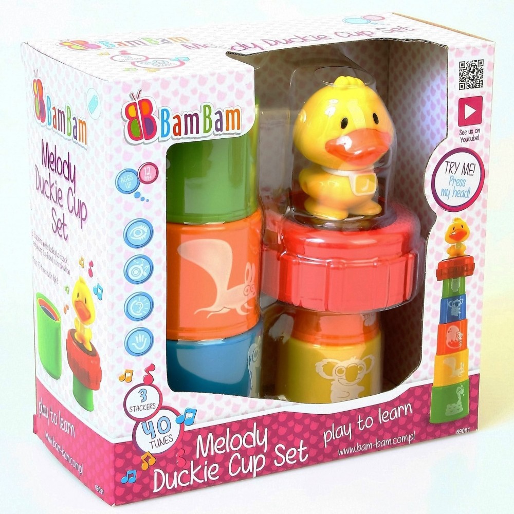 babashop.hu - BamBam Készségfejlesztő játék - zenélő kacsa pohár szett