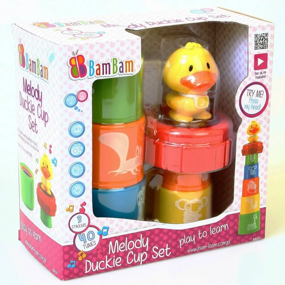babashop.hu - BamBam Készségfejlesztő játék - zenélő kacsa pohár szett