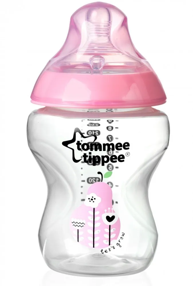 babashop.hu - Tommee Tippee Közelebb a természeteshez BPA-mentes cumisüveg 260ml színes világos rózsaszín