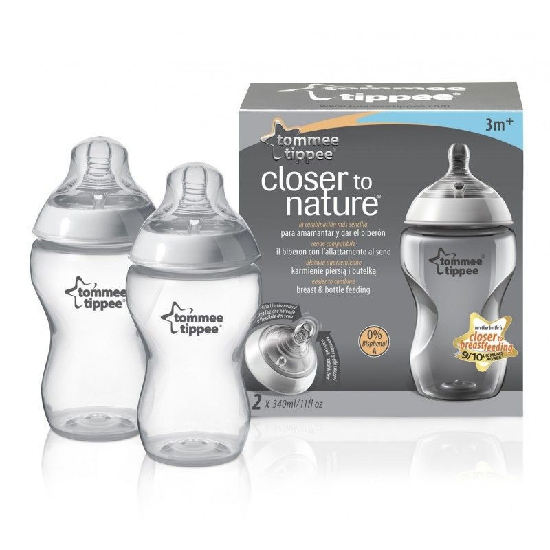 babashop.hu - Tommee Tippee Közelebb a természeteshez BPA-mentes cumisüveg 340ml duo