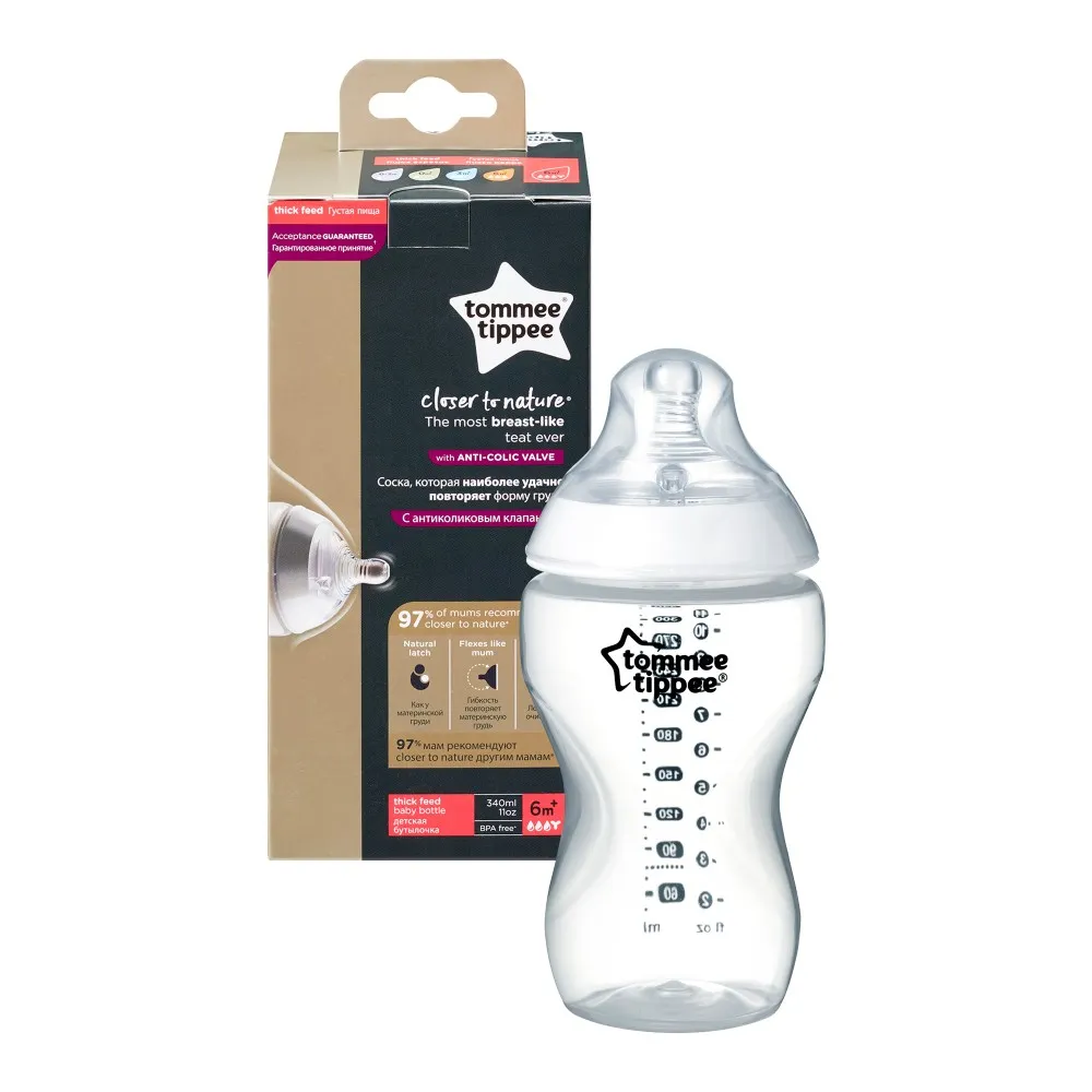 babashop.hu - Tommee CTN cumisüveg 340ml sűrű pépes folyadékokhoz való cumival
