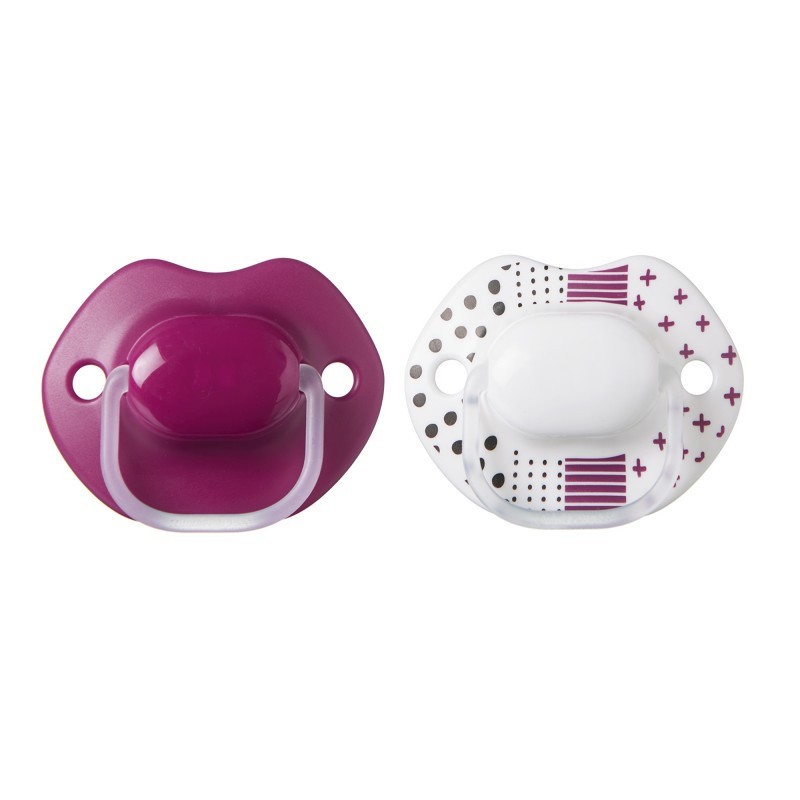 babashop.hu - Tommee Tippee Urban style játszócumi 6-18hó 2db lány(rózsa-fehér)