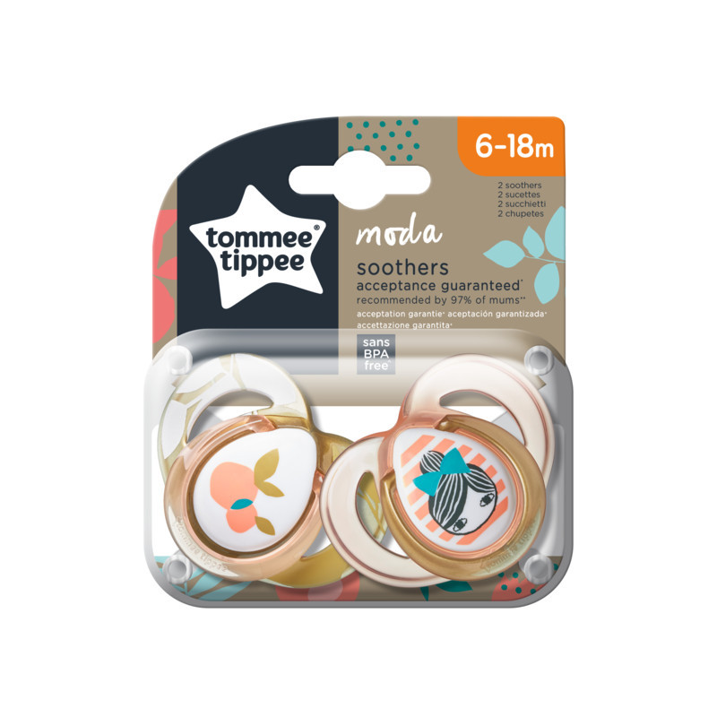 babashop.hu - Tommee Tippee Moda játszócumi 6-18 hó 2db lány