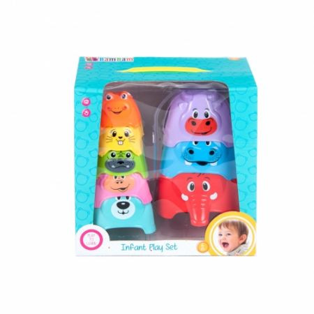 babashop.hu - BamBam készségfejlesztő játék - egymásra rakható állatos poharak