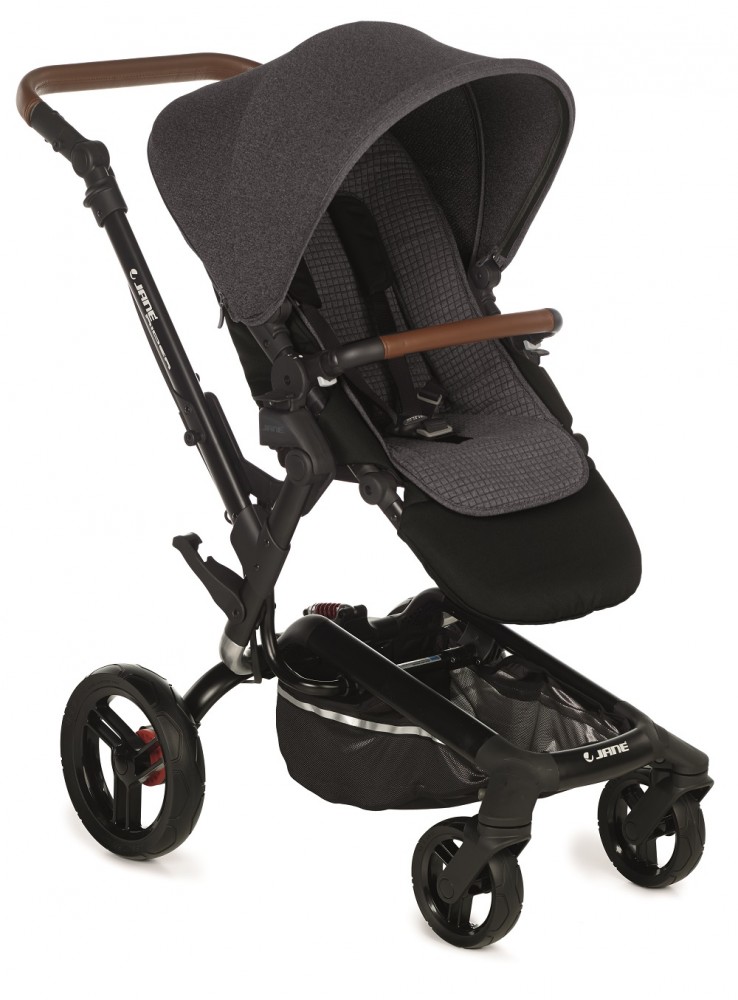 babashop.hu - Jané Rider babakocsi + Koos iSize hordozó + Transporter 2 mózes - T34 Jet Black 2018