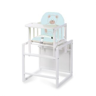 babashop.hu - Klups AGA etetőszék - fehér / kék szivecskés maci