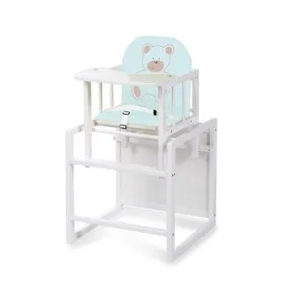 babashop.hu - Klups AGA etetőszék - fehér - C3 kék szivecskés maci !! kifutó !!