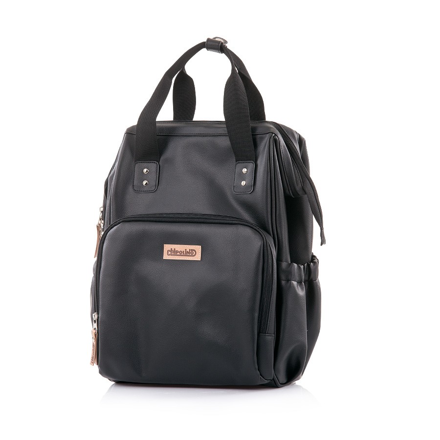 babashop.hu - Chipolino babakocsira rögzíthető hátizsák - Black Leather 2018