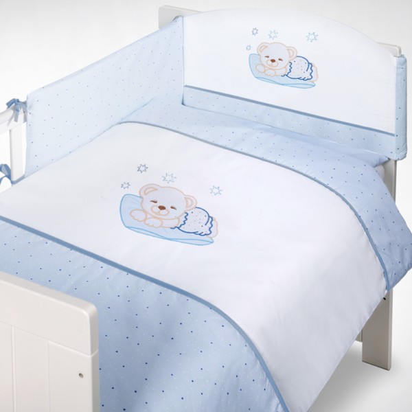 babashop.hu - Albero Mio 5 részes ágynemű - H106 Sleeping Bear kék