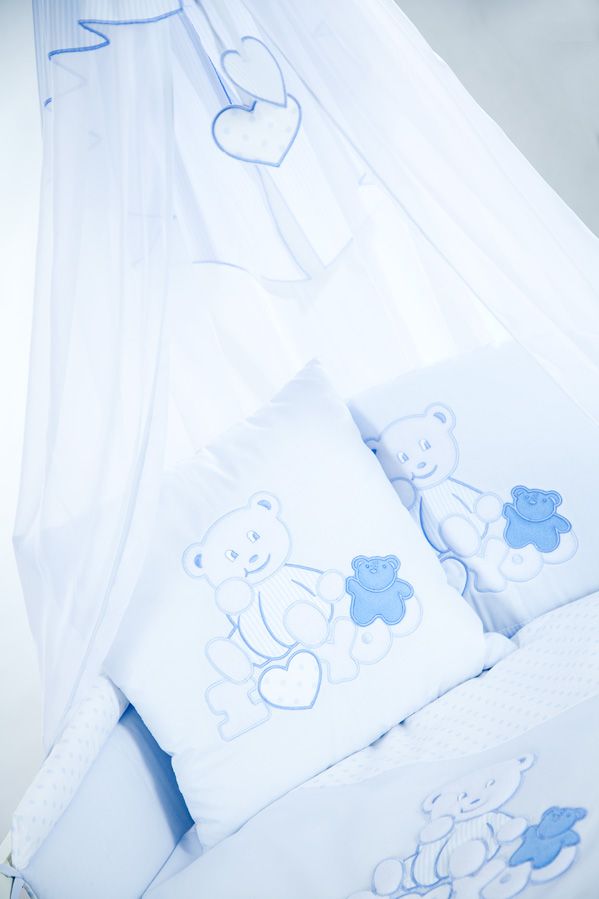 babashop.hu - Klups 2 részes ágynemű - H138 I love You Maci fehér-kék