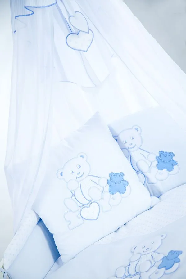 babashop.hu - Klups 2 részes ágynemű - H138 I love You Maci fehér-kék