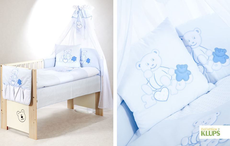 babashop.hu - Albero Mio 5 részes ágynemű - H138 I love You Maci fehér-kék