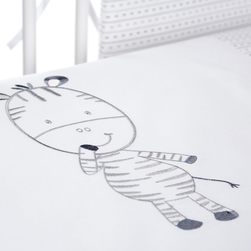 babashop.hu - Albero Mio 5 részes ágynemű - H196 Vidám zebra szürke-fehér