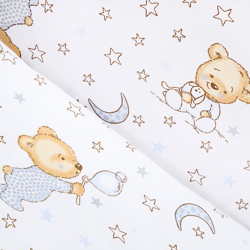 babashop.hu - Albero Mio 2 részes ágynemű - K013 Holdas macik kék-fehér