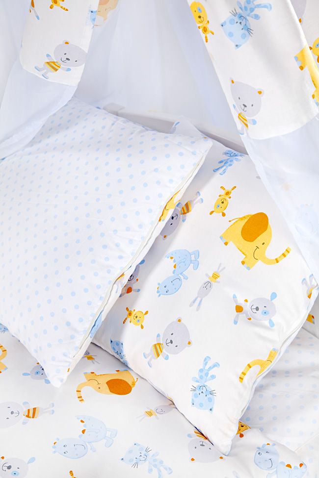 babashop.hu - Klups 2 részes ágynemű - K018 Elefántos fehér-narancs
