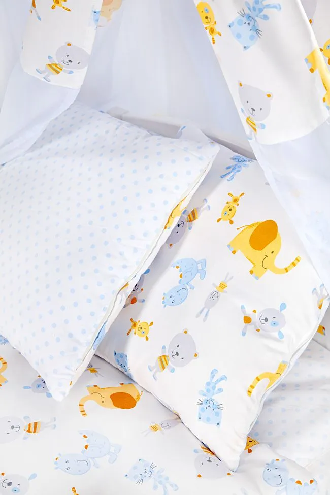 babashop.hu - Klups 2 részes ágynemű - K018 Elefántos fehér-narancs
