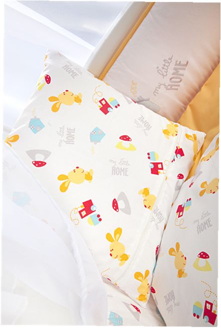 babashop.hu - Klups 5 részes ágynemű - K029 Nyuszi fehér-barack
