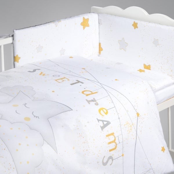 babashop.hu - Albero Mio 5 részes ágynemű - K066 My Little Star szürke-arany