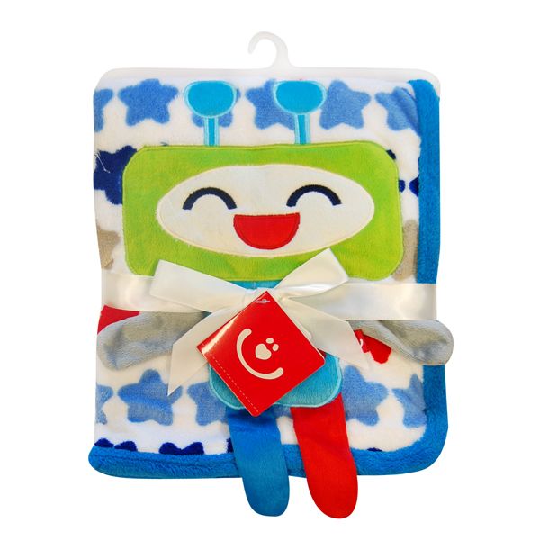babashop.hu - Bobobaby mikroszálas kocsitakaró 76x102cm - kék / robot
