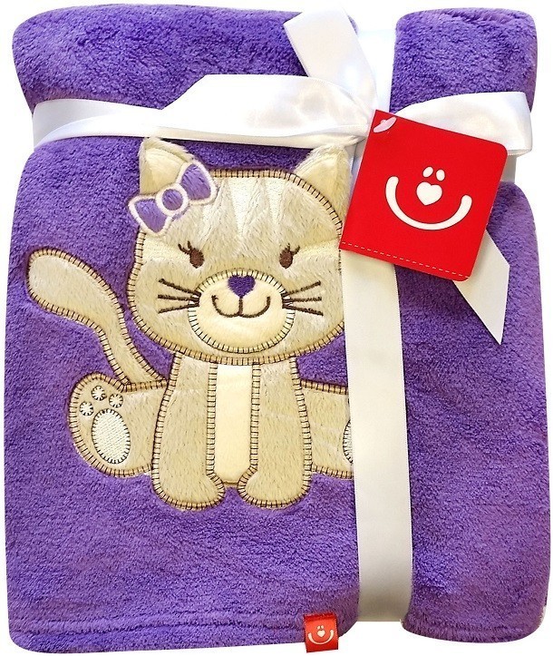 babashop.hu - Bobobaby mikroszálas kocsitakaró 76x102cm - lila / cica