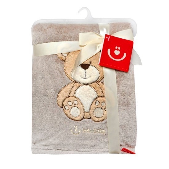 babashop.hu - Bobobaby mikroszálas kocsitakaró 76x102cm - szürke / maci