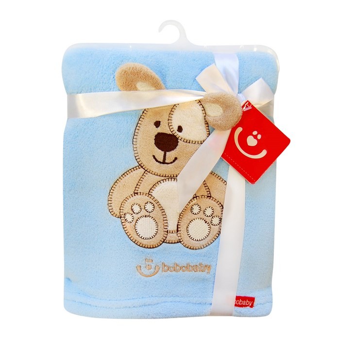 babashop.hu - Bobobaby mikroszálas kocsitakaró 76x102cm - kék / kutya