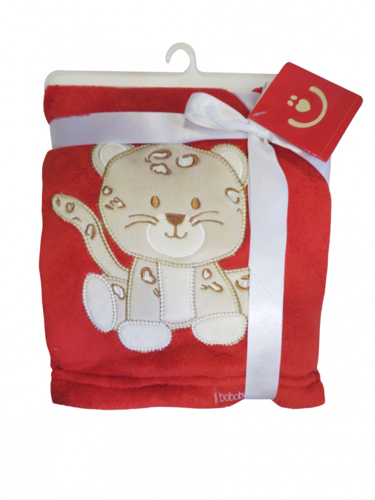 babashop.hu - Bobobaby mikroszálas kocsitakaró 76x102cm - piros / cica