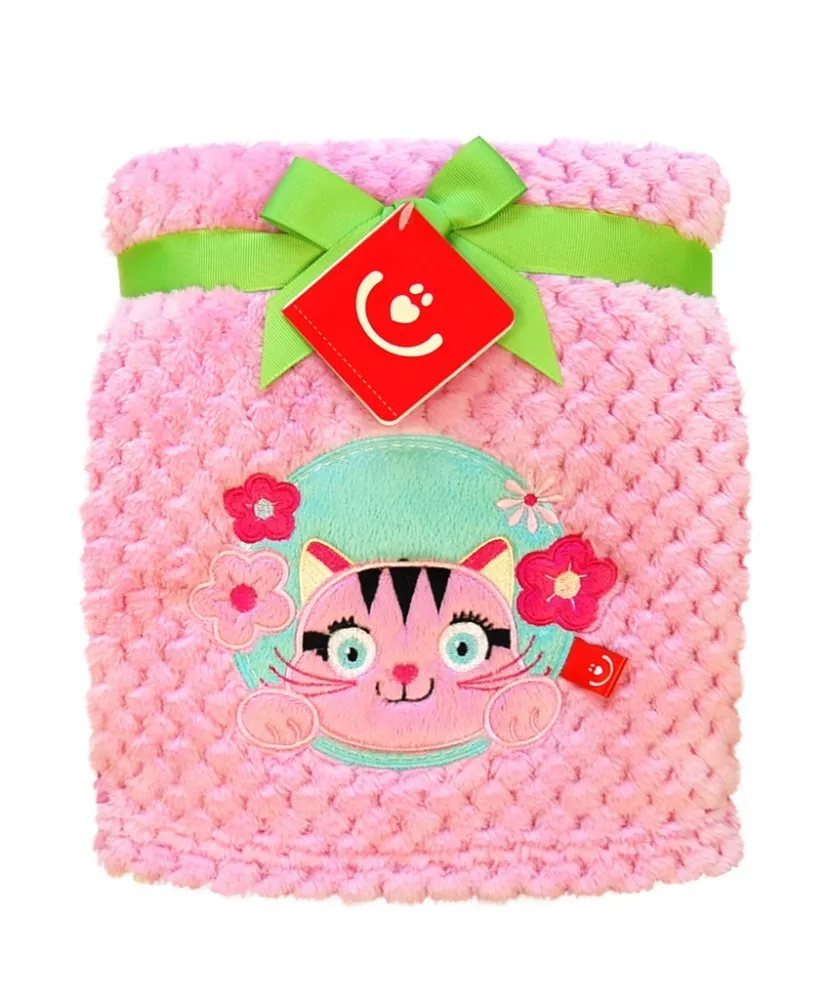 babashop.hu - Bobobaby plüss kocsitakaró 76x102cm - pink / cica