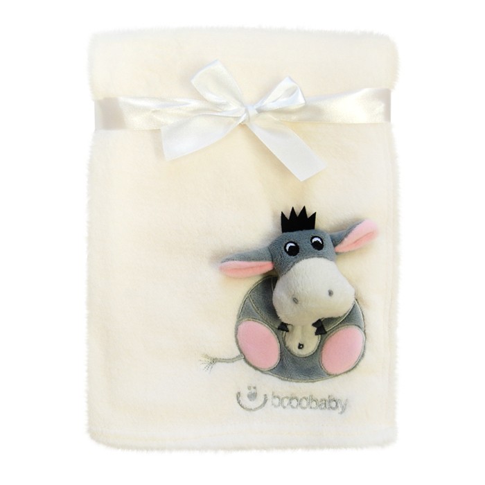 babashop.hu - Bobobaby mikroszálas 3D-s takaró 76x102cm - ekrü / csacsi