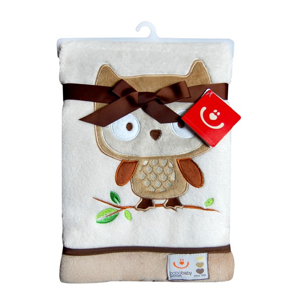 babashop.hu - Bobobaby mikroszálas kocsitakaró 76x102cm - ekrü / bagoly