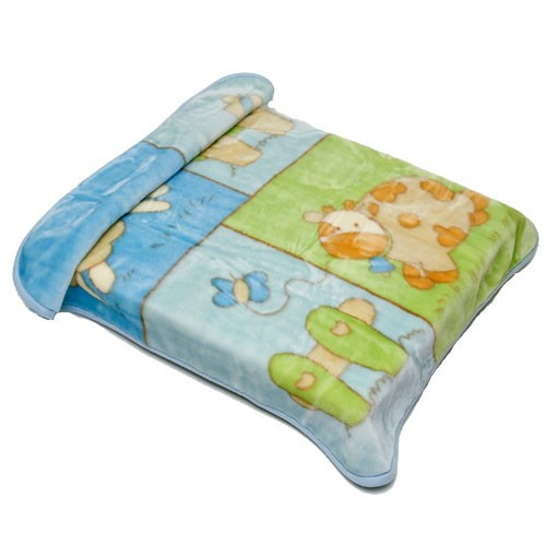 babashop.hu - Bobobaby plüss takaró dobozban 80x110cm - kék / farm