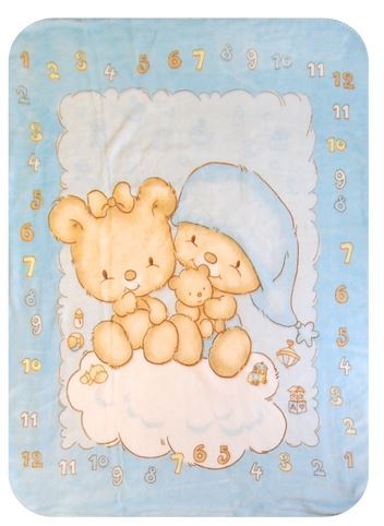 babashop.hu - Bobobaby plüss takaró dobozban 80x110cm - maci / kék