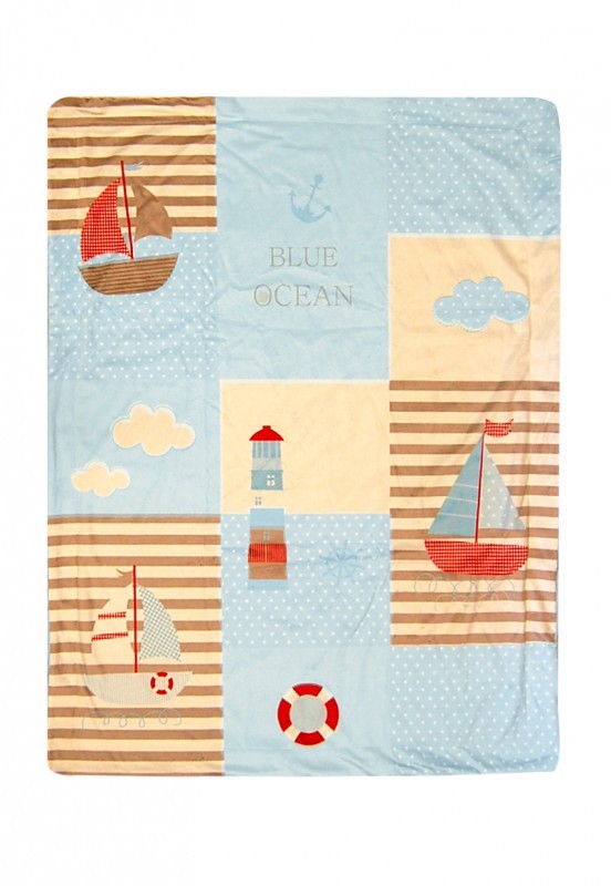 babashop.hu - Bobobaby dupla rétegű bársony takaró 75x100cm - tengerész