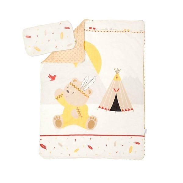 babashop.hu - Albero Mio dupla rétegű takaró + párna - K073 Indian Boy / Indián macifiú
