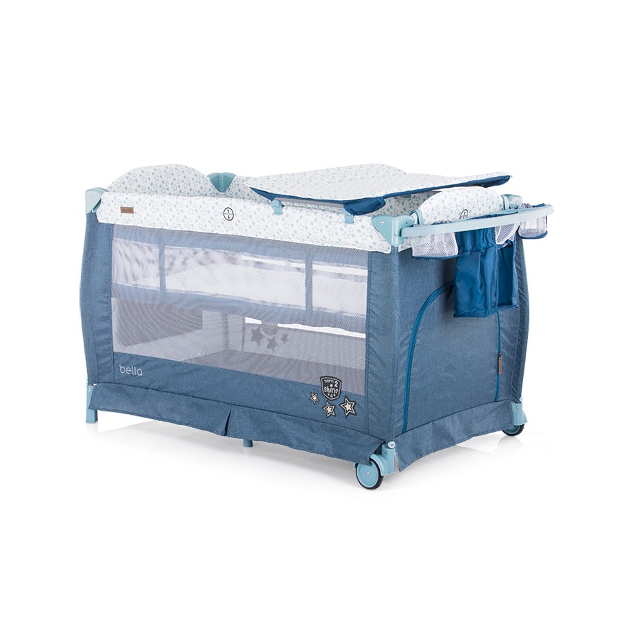 babashop.hu - Chipolino Bella multifunkciós utazóágy - Blue Linen 2020