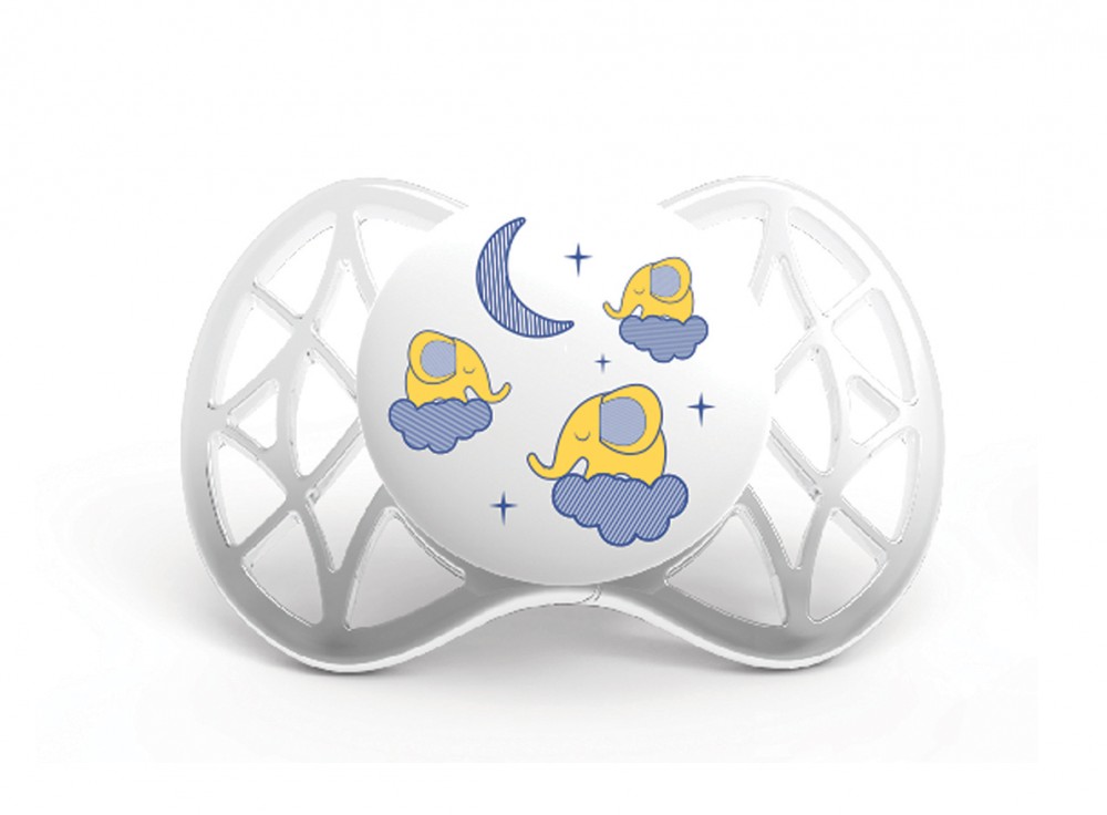 babashop.hu - Nuvita AIR.55 éjszakai cumi 0hó+ (2db) - fehér - 7063