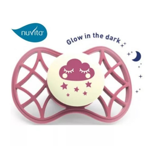 babashop.hu - Nuvita Air.55 Cool! éjszakai fogszabályzós cumi védőkupakkal 0hó+ - Glow Spiced Apple - 7064