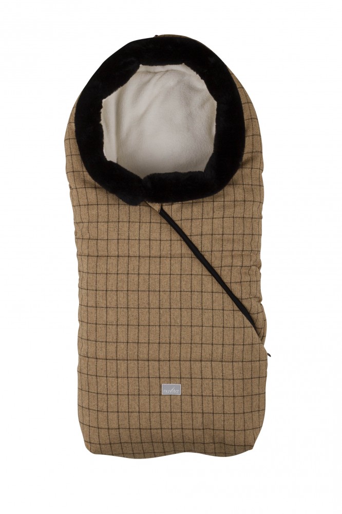 babashop.hu - Nuvita Junior Pop bundazsák 100cm - Checkered Honey / Beige - 9635