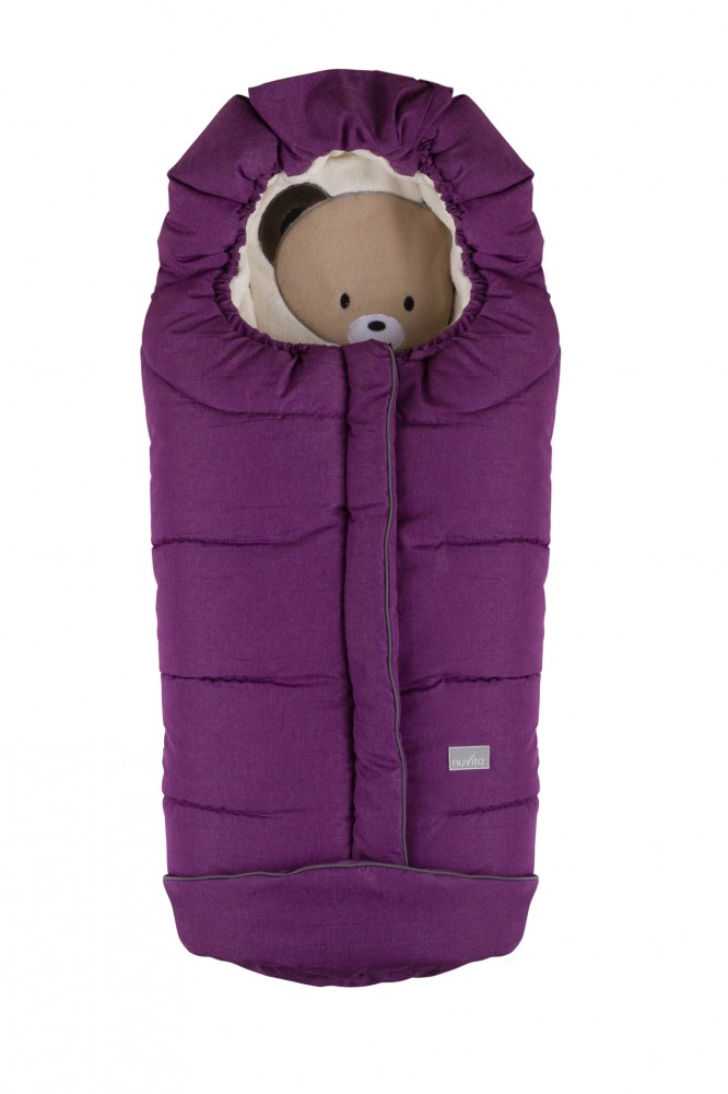 babashop.hu - Nuvita Junior Cuccioli bundazsák 100cm - Bear Melange Lilac / Beige - 9605