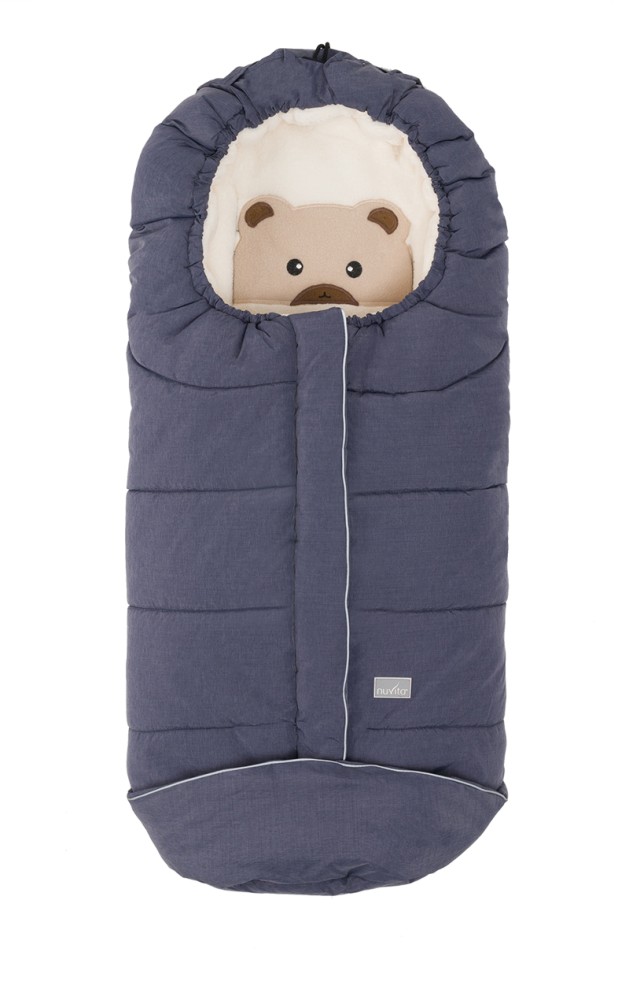babashop.hu - Nuvita AW Junior Cuccioli bundazsák 100cm - Bear Melange Blue / Beige - 9605