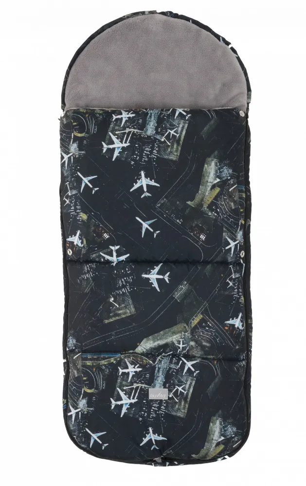 babashop.hu - Nuvita AW Junior Smart bundazsák 100cm - Black Airplanes / Gray - 9585