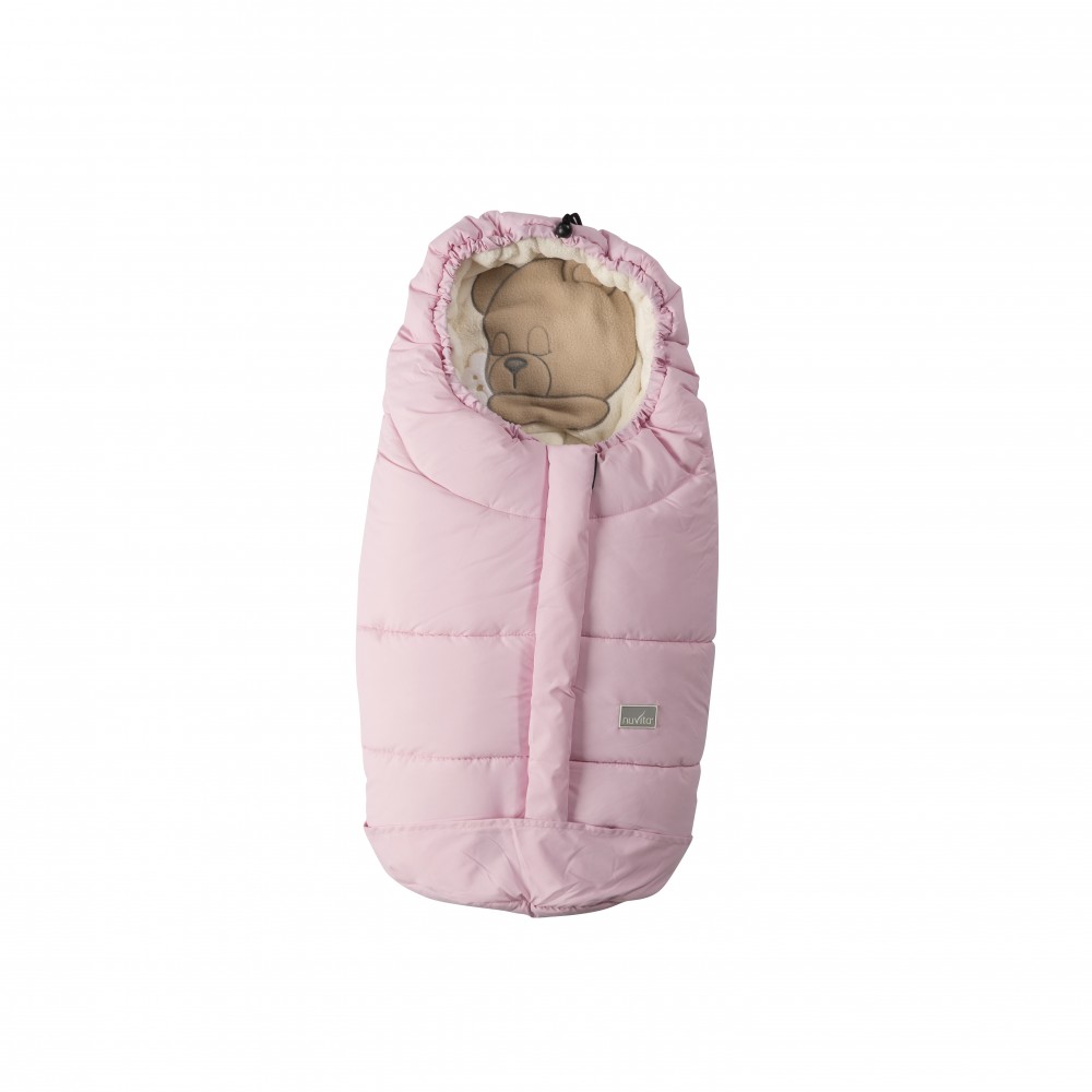 babashop.hu - Nuvita Cuccioli bundazsák 80cm - Sleeping Bear Soft Pink / Beige - 9205